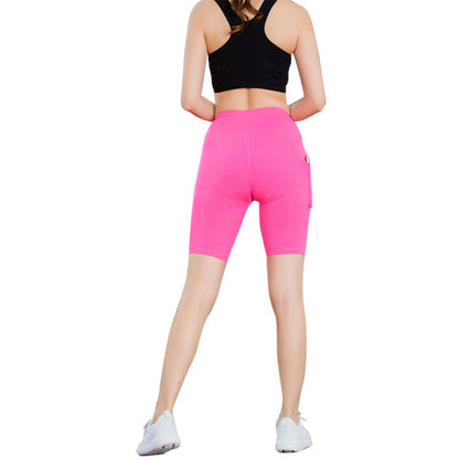 Shorts de Yoga para Todas las Estaciones con Bolsillo para Móvil