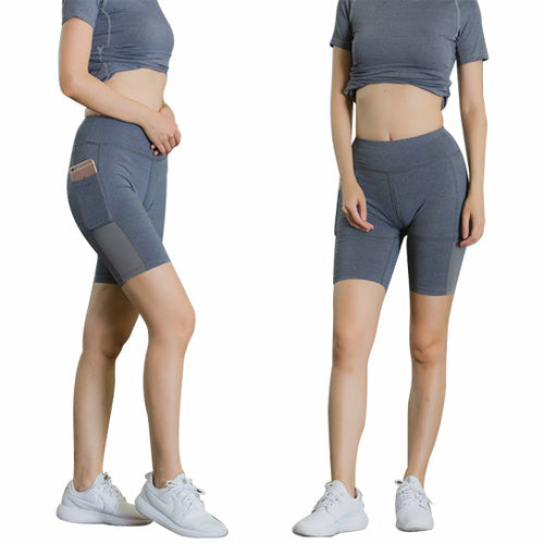 Shorts de Yoga para Todas las Estaciones con Bolsillo para Móvil