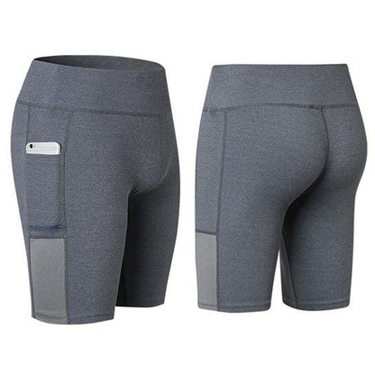 Shorts de Yoga para Todas las Estaciones con Bolsillo para Móvil