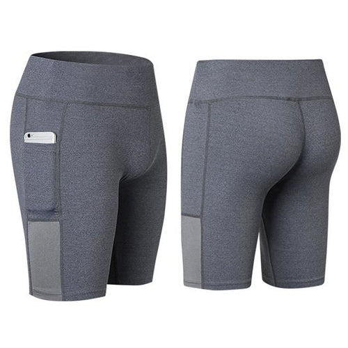 Shorts de Yoga para Todas las Estaciones con Bolsillo para Móvil