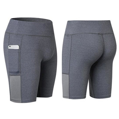 Shorts de Yoga para Todas las Estaciones con Bolsillo para Móvil