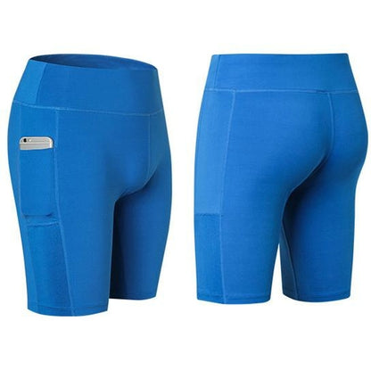 Shorts de Yoga para Todas las Estaciones con Bolsillo para Móvil