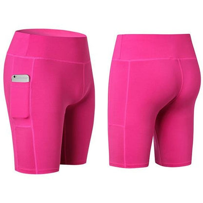 Shorts de Yoga para Todas las Estaciones con Bolsillo para Móvil