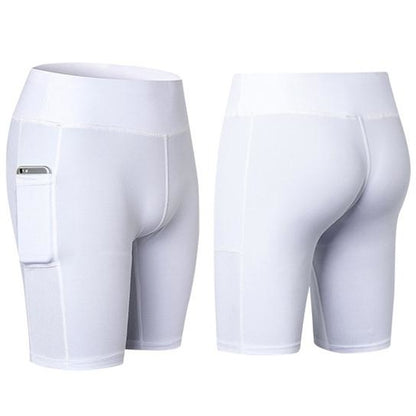 Shorts de Yoga para Todas las Estaciones con Bolsillo para Móvil