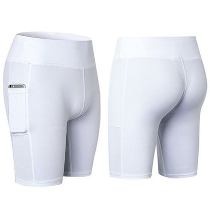 Shorts de Yoga para Todas las Estaciones con Bolsillo para Móvil