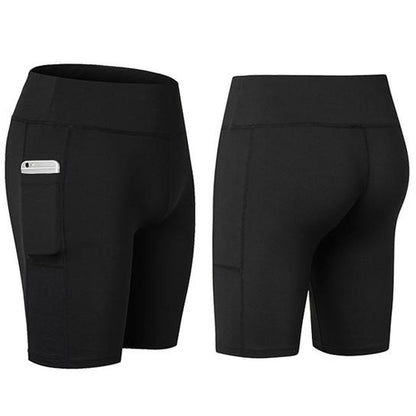 Shorts de Yoga para Todas las Estaciones con Bolsillo para Móvil