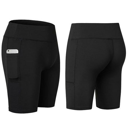 Shorts de Yoga para Todas las Estaciones con Bolsillo para Móvil