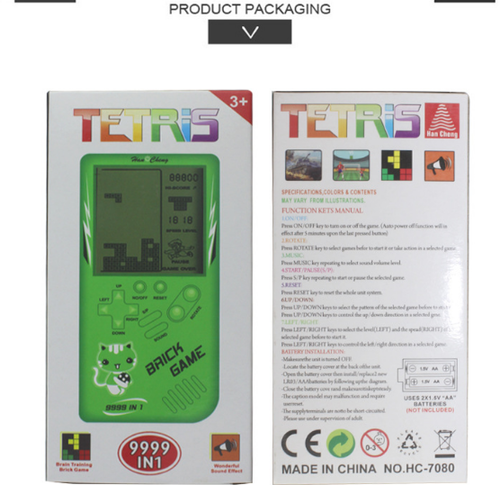 Consola Retro Tetris Portátil Amarilla - Juego Clásico Vintage