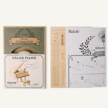 Puzzle 3D de Madera Piano - Juguete Educativo Musical Infantil