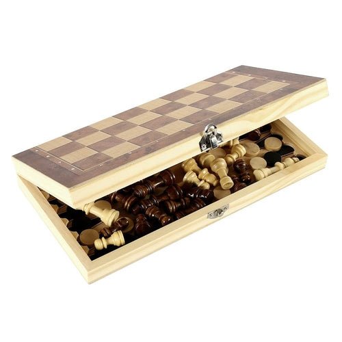 Ajedrez Plegable de Madera Portátil - Juego de Estrategia Clásico