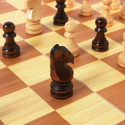 Ajedrez Plegable de Madera Portátil - Juego de Estrategia Clásico
