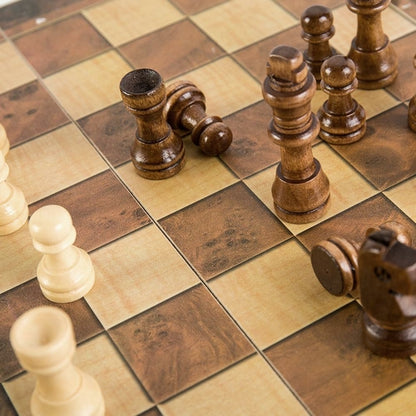 Ajedrez Plegable de Madera Portátil - Juego de Estrategia Clásico